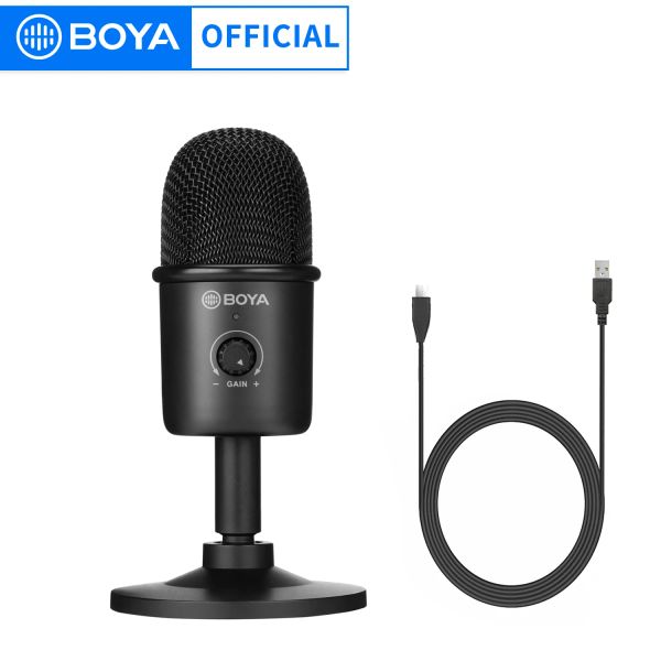 Microfones Boya Bycm3 Microfone Condensador USB com Gravação para Laptop Windows Mac Studio Modo de Vídeo para Youtube Live Streaming