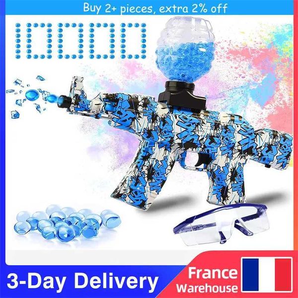 Gun Oyuncakları Taban Toys AKM-47 Otomatik Su Sprey Tabancası ve Sprey Jel Dış Mekanı Çocuklar İçin 5000 Kristal Topla Hediye 2400308