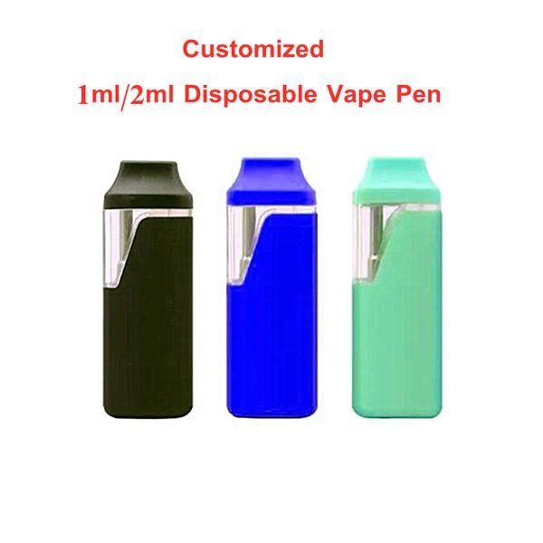 1 ml de 2 ml 2 ml de vape descartável caneta recarregável kits de partida eletrônica de vape eletrônico OEM Dispositivo de logotipo 280mAh Bateria para bobinas de cerâmica de vaporizador de óleo espesso