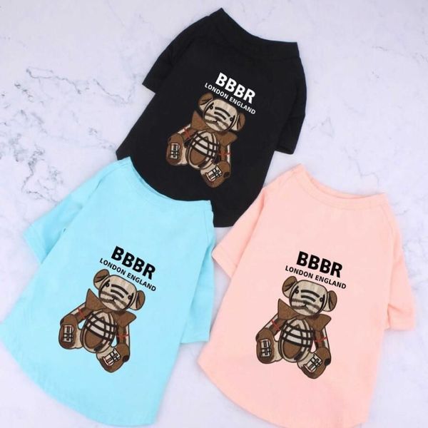 Vestiti per animali domestici in puro cotone Estate Teddy Poodle Designers Puppy Fashion T-shirt Orso Lettera stampata Vestiti per cani Animali domestici T Shirt253r