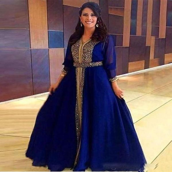 2019 ouro frisado dubai kaftan vestidos de noite com mangas compridas chiffon a linha vestido mãe da noiva vestidos de festa3413966