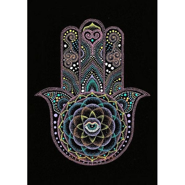 Pintura diamante quadrado completo 5d diy pintura hamsa mão 3d daimond bordado ponto cruz mosaico le00169245k