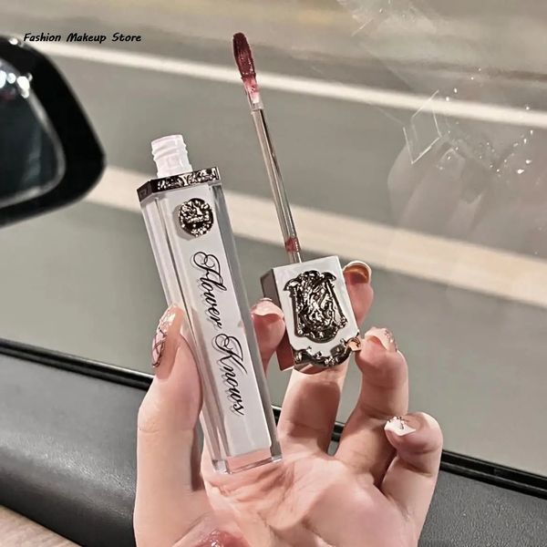 Flor sabe unicórnio série cristal lipgloss brilho filme aquoso espelho lábio esmalte líquido batom longa duração maquiagem beleza 240305