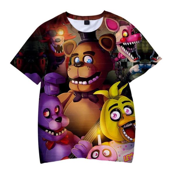 Crianças t camisa 3d cinco noites no freddys tshirts meninos meninas roupas bonitos kid039s t camisa kpop fnaf camiseta2611615