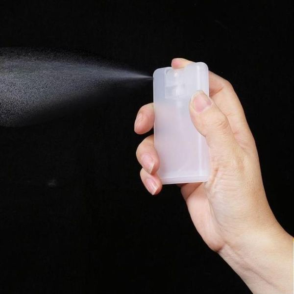 Mini buzlu siyah beyaz 20ml el dezenfektan parfüm kredi kartı sprey şişesi logonuz qkrup dhano
