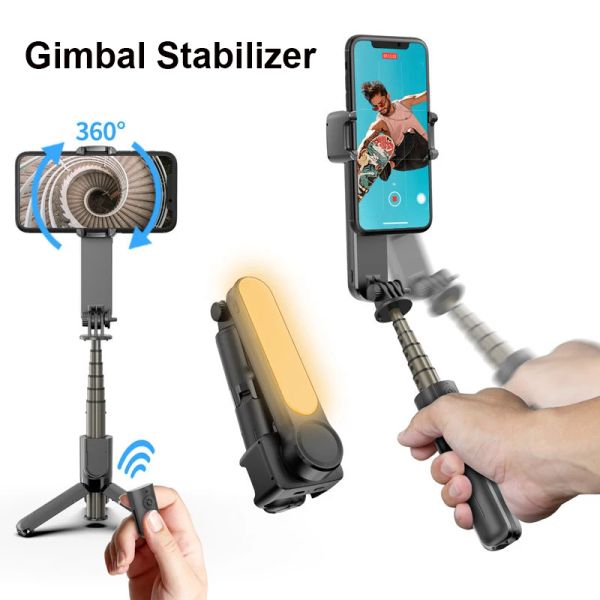 Stabilizzatore portatile Bluetooth per smartphone con giunto cardanico portatile con giunto cardanico per selfie con treppiede Gimbal pieghevole per smartphone Xiaomi iPhone