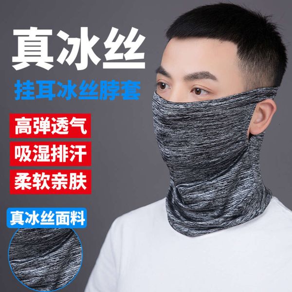 Lenço de proteção solar facial para ciclismo de verão, capa para pescoço para esportes ao ar livre, máscara de orelha suspensa respirável, lenço de cabeça 643141