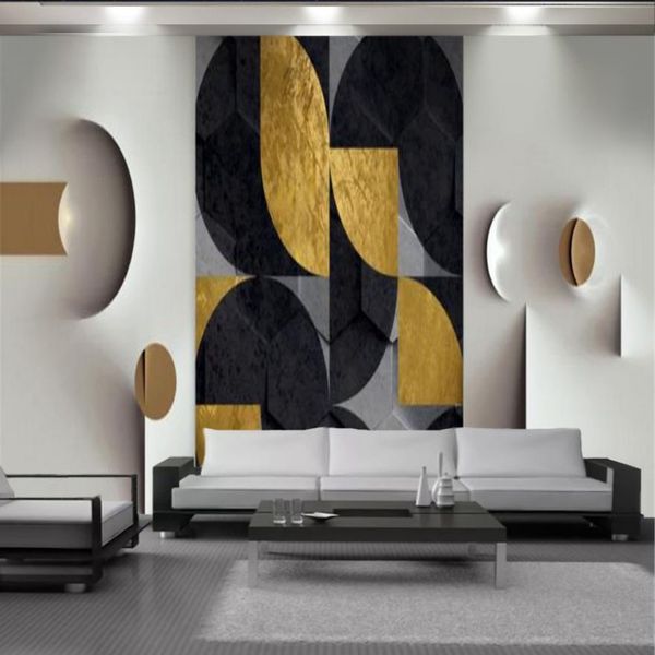 Klassische geometrische 3D-Tapete Wohnzimmer Schlafzimmer Küche Home Decor Malerei Wandbild Wandverkleidung HD Seide Antifouling Wallpapers3164