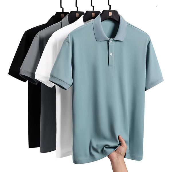 Sport Streetwear Moda Oversize 5XL Nero Bianco Polo da uomo Stile giapponese Estate maniche corte Top T-shirt 240227