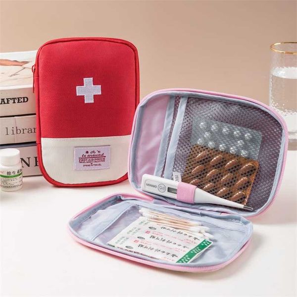 Медицинская сумка из ткани Оксфорд, портативная аптечка для хранения лекарств, дорожная маленькая макаронная цветная сумка