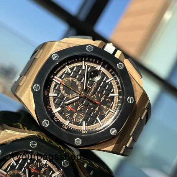 Iconico orologio Celebrity AP Royal Oak Offshore 26401 Automatic Machinery Orologio da uomo di lusso in oro rosa 18 carati