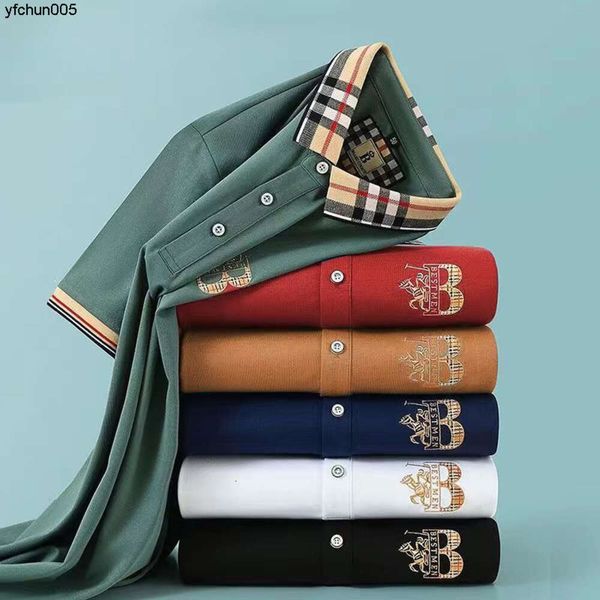 High-End-Marke, besticktes, kurzärmeliges Baumwoll-Poloshirt für Herren, koreanische Modekleidung, Sommer-Luxus-Top, M, L, XL, 3XL, 4XL, 5XL {Kategorie}