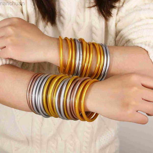 Bracciale Amorcome Braccialetti buddisti color oro chiaro Braccialetti buddisti tibetani Braccialetti del tempio del Buddha Simbolo fortunato Bracciale in silicone per donne Ragazze ldd240312