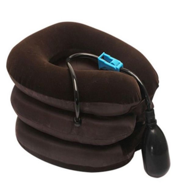 Новая надувная подушка, массажер для облегчения боли в шее, спине, плечах, шейный вытяжной мягкий бандаж, устройство для ухода за шеей, массаж, релаксация2558669