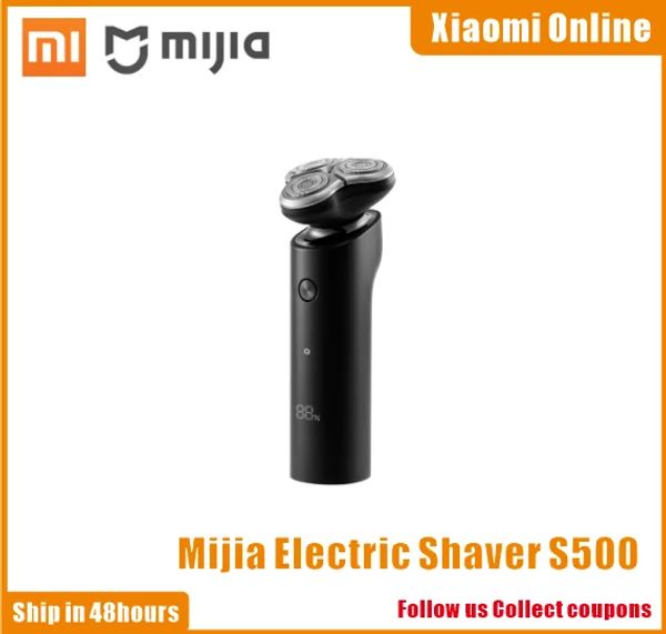 Электробритва Xiaomi Mijia S500 IPX7, водонепроницаемая, мужская, триммер для бороды, 3 головки, сухая, влажная, с двумя лезвиями, удобная для чистки, со светодиодным дисплеем