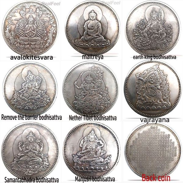 Moeda da China 8 peças Buda fengshui boa sorte moeda artesanato mascote292k
