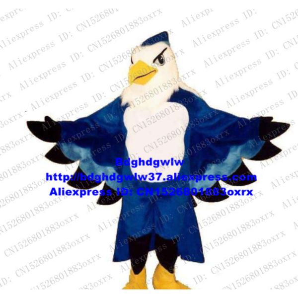 Costumi mascotte Blu Pelliccia lunga Falco Falco Tercel Tiercel Aquila calva Avvoltoio Costume mascotte Adulto Commerciale Strada Mega-evento Zx1433