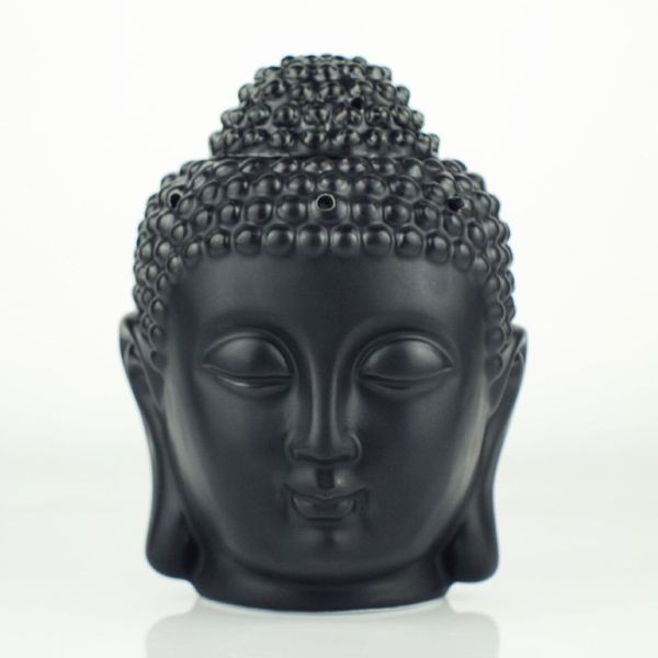 Цельнокерамическая масляная горелка, масляная станция с головой Будды, черно-белая, Temple Home253p