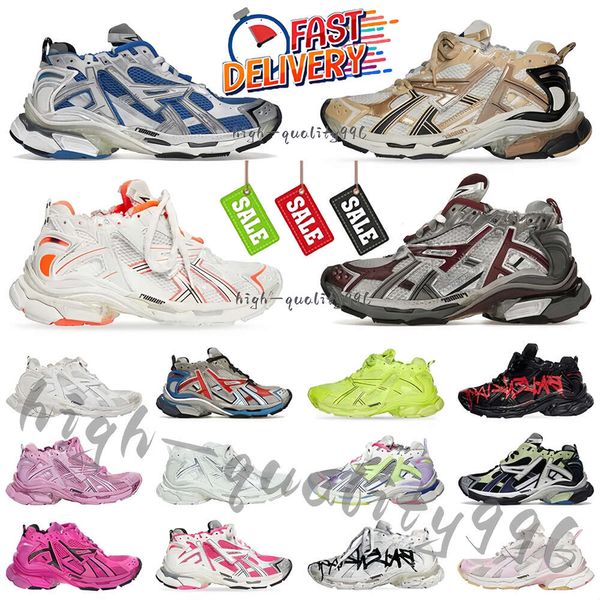 Scarpe da corsa di design Runner 7.0 Nero Bianco Rosa Blu Rosa Grigio Beige vino Graffiti Scarpe da ginnastica colorate da jogging Scarpe da basket sportive da uomo e da donna