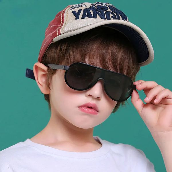 2024 crianças óculos de sol polarizados lente óculos silicone flexível quadro seguro esporte ao ar livre máscaras acessórios uv400 240219