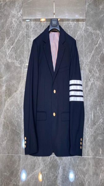 2019 neue Mode Schwarz Bräutigam Smoking Rot Weiß und Blau Streifen Revers Business Hochzeitskleid Ausgezeichnete Mann Jacke Blazer Anzug 4925915