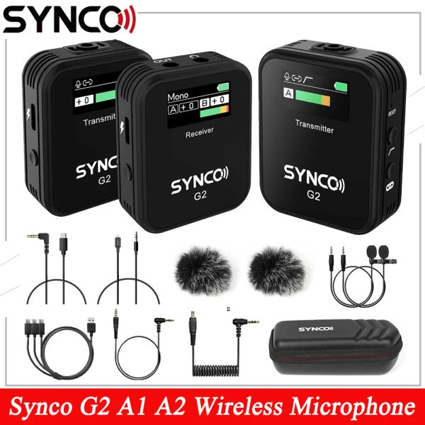 Microfoni Synco G2 G2A1 G2A2 Microfono Wireless Lavalier Microfone Mic System per la fotocamera DSLR per smartphone Vlogging Streaming YouTube