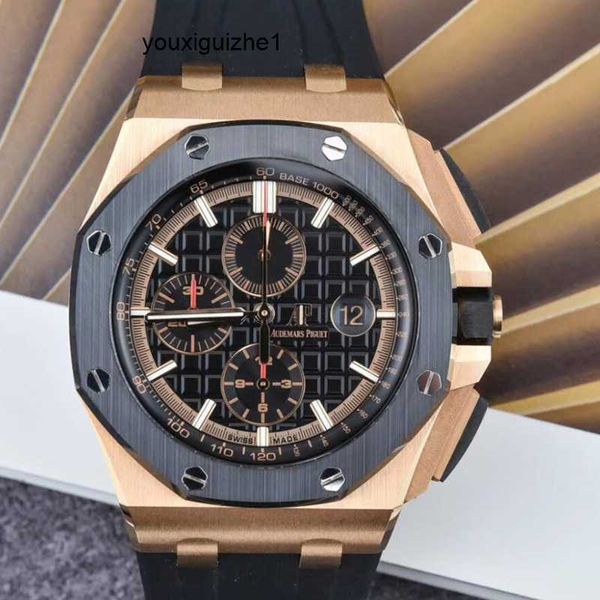 Marca Tactical AP Watch Mens Royal Oak Series Máquinas automáticas com exibição de data Timing Flyback Reverse Jump Conjunto completo de placa cinza