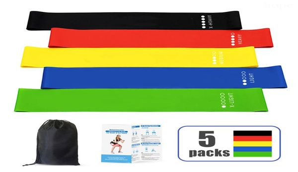 5 Farben elastische Yoga-Gummi-Widerstands-Hilfsbänder Gummi für Fitnessgeräte Übungsband Workout Pu-Seil Stretch Cross-Training a102851735