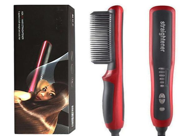 Alisador de cabelo pente escova alisamento elétrico rápido aquecido barba cabelo encaracolado pentes ferramentas estilo profissional para homens mulheres 23914326