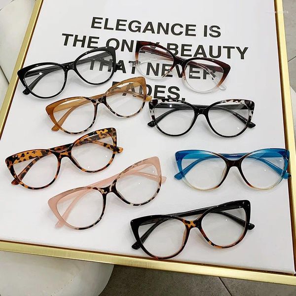 Солнцезащитные очки модные сексуальные женские очки «кошачий глаз» ретро квадратная оправа с защитой от синего света, очки унисекс, готовые оптические простые очки