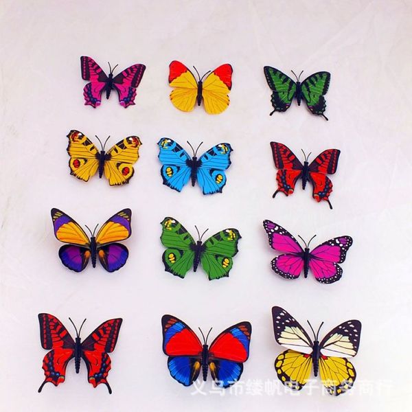 2015 Kühlschrankmagnete 100 Stück kleine bunte dreidimensionale Simulation Schmetterlingsmagnet Kühlschrank Dekoration 226e