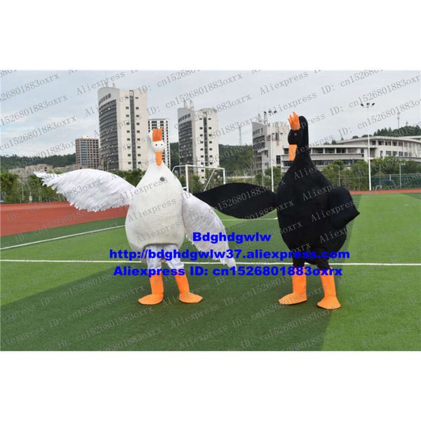 Trajes da mascote branco cisne preto cygnus ganso gansos mascote traje adulto personagem dos desenhos animados ambulatório andando imagem corporativa filme zx770