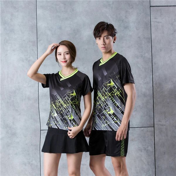 Masculino/feminino tênis camisa de manga curta camisa de badminton camisa de tênis de mesa uniformtenis camiseta roupas de badminton 9915 240304