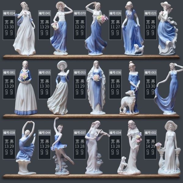 Europeu cerâmica beleza estatueta casa mobiliário de mesa artesanato decoração ocidental senhora meninas porcelana artesanato ornamento qua t2306q