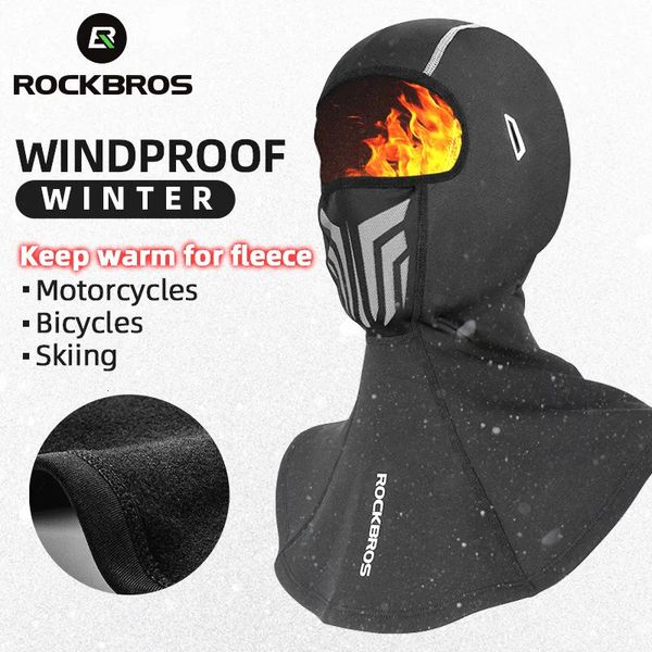 ROCKBROS Fahrradkappe Herren Damen Motorrad Sturmhaube Outdoor Sport Winddicht Warm Fleece Vollgesichts-Skimaske für Herbst Winter 240311