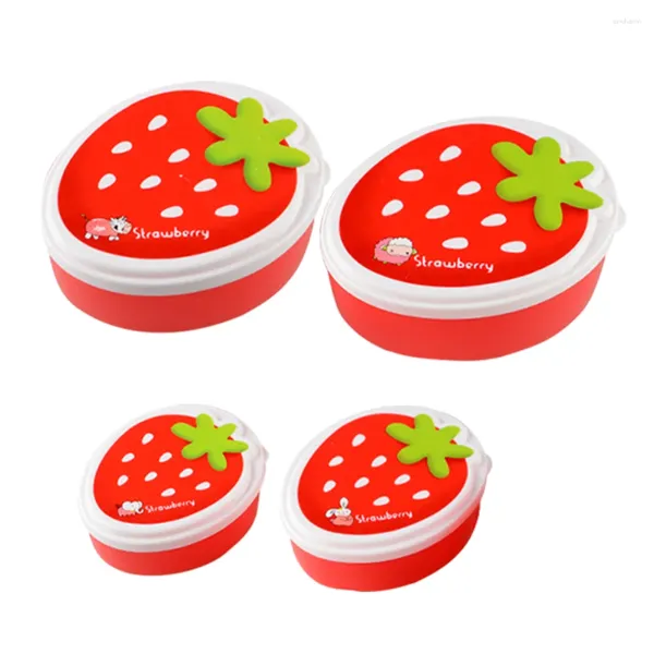 Dinkware 4 pezzi Porta di insalata più croccante Strawberry Portante Bento Boxbox Office Outdoor Custodia