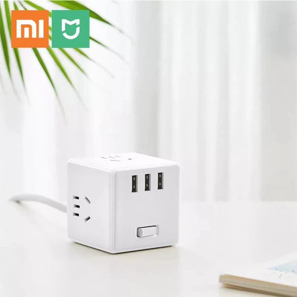 Kontrol Xiaomi Mijia Cube Dönüştürücü USB Soket Dönüştürücü Fiş Çok Fonksiyonlu Eklenti Tahtası Elektrikli Küp Şarj Tutma Tahtası Akıllı