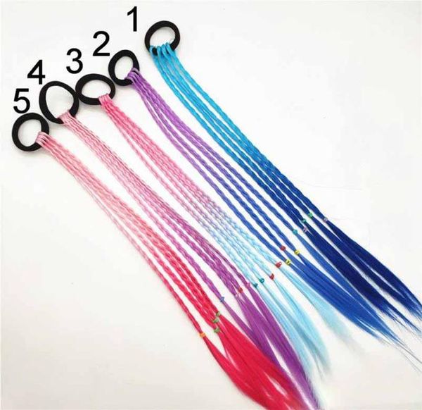 Extensões de cabelo peruca para crianças meninas mulher trança elásticos faixas de cabelo laços rabo de cavalo headwear bobbles bandana acessórios 6121770