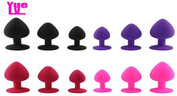 YUELV 3PscLot SML Unisex Silikon Anal Butt Plug Dildo Vergoldet Anus Insert Stopper Anal Trainer Erwachsene Sex Spielzeug Produkte für Wo4629765