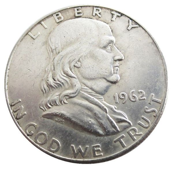 Eua 1962pd franklin meio dólar artesanato banhado a prata cópia moeda ornamentos de latão decoração para casa acessórios236b
