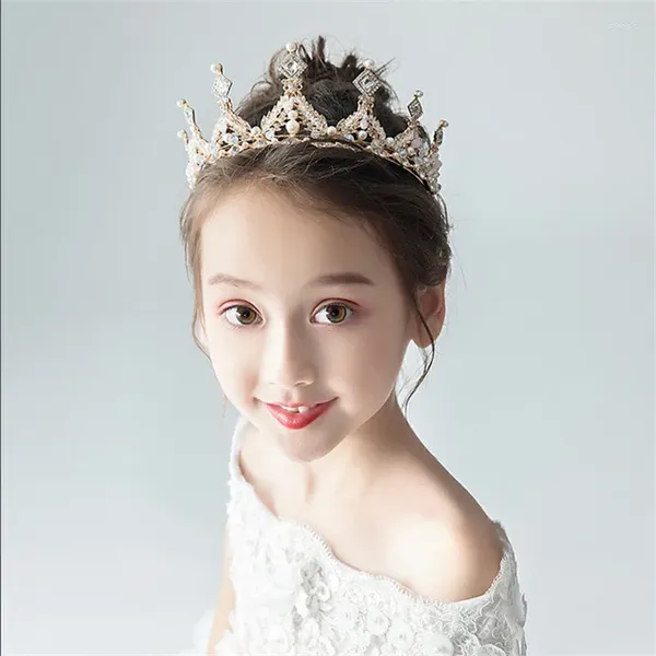 Acessórios de cabelo crianças meninas tiaras de cristal e coroa headbands nupcial bola princesa festa de casamento