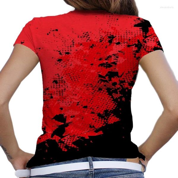 Mulheres camisetas Mulheres T-shirt Meninas Graffiti Pintura Unissex Redondo Pescoço Hip-Hop Camisetas Moda Verão Tees Manga Curta Luxo Oversized