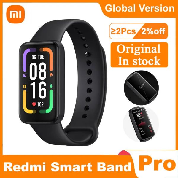 Управление Глобальная версия Xiaomi Redmi Smart Band Pro 1,47-дюймовый полный AMOLED-экран, 5 атм, водонепроницаемый режим энергосбережения, срок службы батареи 20 дней