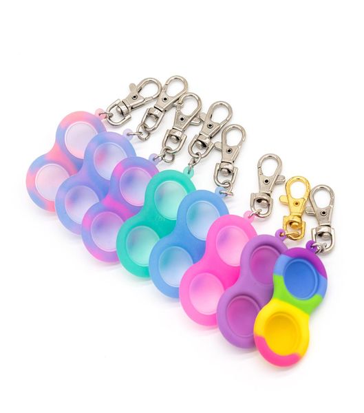 Atacado Unzip Party Favors Baby Handheld Mini Toy Luminous Stress Relief Key Ring Hand Toys Push Simple Pop Keychain com OPP Bag6577780