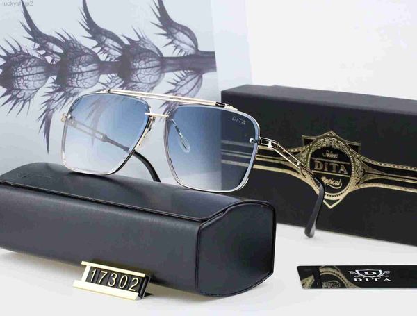 Top Designer Dita 17302 Óculos de sol Homens e Mulheres Metal Retro Moda Preto Óculos Porta Todos Combinam UV 400 Lente