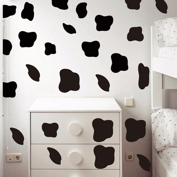 50 Stücke Kuh Spot Polka Dot Wandaufkleber Schlafzimmer Kühlschrank Niedlicher Print Spot Dot Wandaufkleber Kühlschrank Kinderzimmer T200915 210308247z