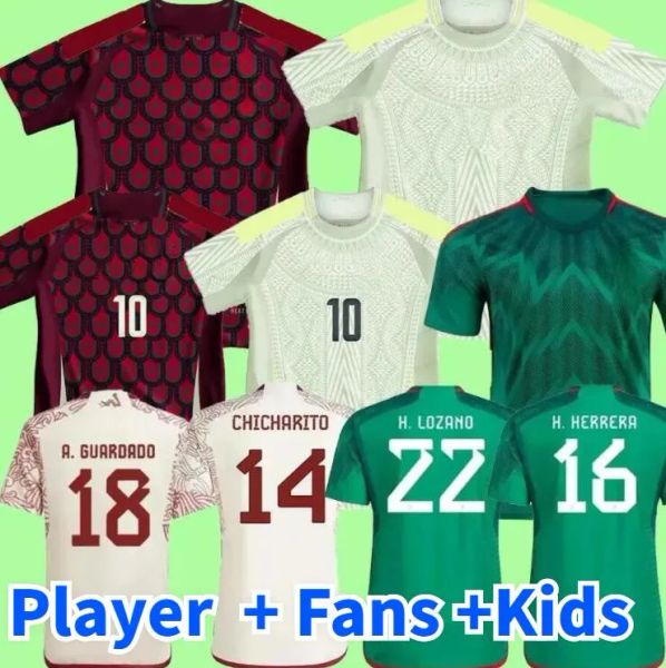 Mexiko CHICHARITO Herren-Fußballtrikots 22 23 H. LOZANO A. GUARDADO Heim-Auswärts-Trainingskleidung R. JIMENEZ Nationalmannschafts-Fußballtrikot