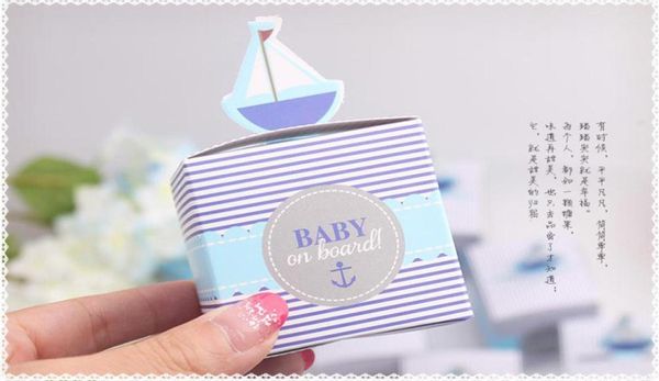 Scatola di caramelle per matrimoni a forma di barca a vela Bomboniere per baby shower Scatole regalo per feste di compleanno 50 pzlot1551511