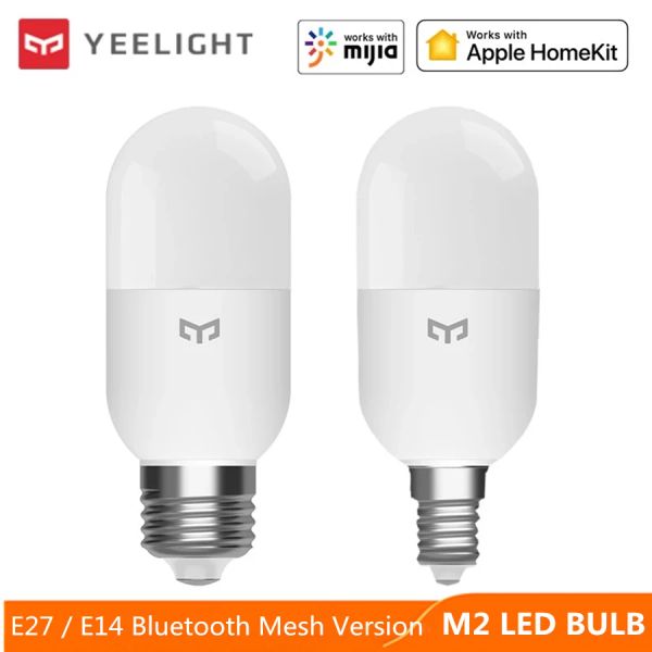 Steuern Sie die Yeelight Smart LED-Lampe M2 E27 E14 Licht Bluetooth Mesh-Lampe APP-Steuerung durch Xiaomi Smart Home APP Mihome Arbeit mit Gateway