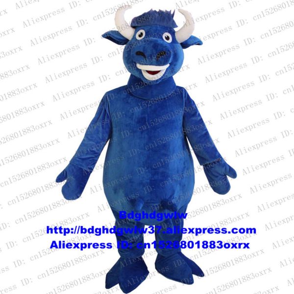 Maskottchen-Kostüme, Blau, Kerbau, Büffel, Bison, Ochse, Stier, Kuh, Rinder, Kalb, Maskottchen-Kostüm, Zeichentrickfigur, Karneval, Fiesta, als Souvenir aufbewahren Zx2541